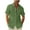 Green, variant on XMMSWDLA Linen Shirt for Men Short Sleeve Button Down Casual Shirts Mens Collar Summer Beach Shirt Beige Tee Shirts Mens
