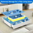 thumbnail image 4 of Dextrus Lift Top LED Coffee Table, Modern Living Room Tables with 4 Spacious Drawers, White, 4 of 9