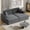 Dark Gray, variant on 86.5" Oversized Double Lounge Chaise, Upholstered Corduroy Loveseat with 2 Cup Holders and 2 USB Ports, Modern Deep Seat Cloud Couch with Throw Pillows for Living Room, Blue