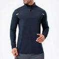 thumbnail image 4 of biudgviw Quarter Zip Pullover Men Athletic Shirt Stand Collar Casual Long Sleeve Tops Quick Dry Training Workout Shirts with Thumb Holes, 4 of 6