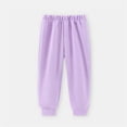 thumbnail image 5 of Girls Joggers Sweatpants Purple Elastic Waist Tapered Leg Casual Play Pants for Kids Kids to Teen Athletic Comfort,Size 3-4 T, 5 of 6