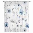 thumbnail image 2 of Blue Floral Spring Sheer Curtains 72 Inches Long, Farmhouse Poppy Botanical Light Filering Curtains, Breathable Simi Curtain Privacy Drapes for Living Room Bedroom Lightweight Window Treatment, 2 of 9