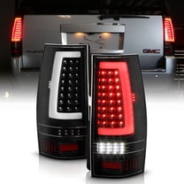 2007-2014 Chevy Suburban Tahoe GMC Yukon Black Full LED Tube Tail Lights Lamps