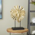 thumbnail image 2 of 15" x 22" Gold Resin Elephant Sculpture with Mirrored Sunburst Accent and Black Stand, by DecMode, 2 of 9
