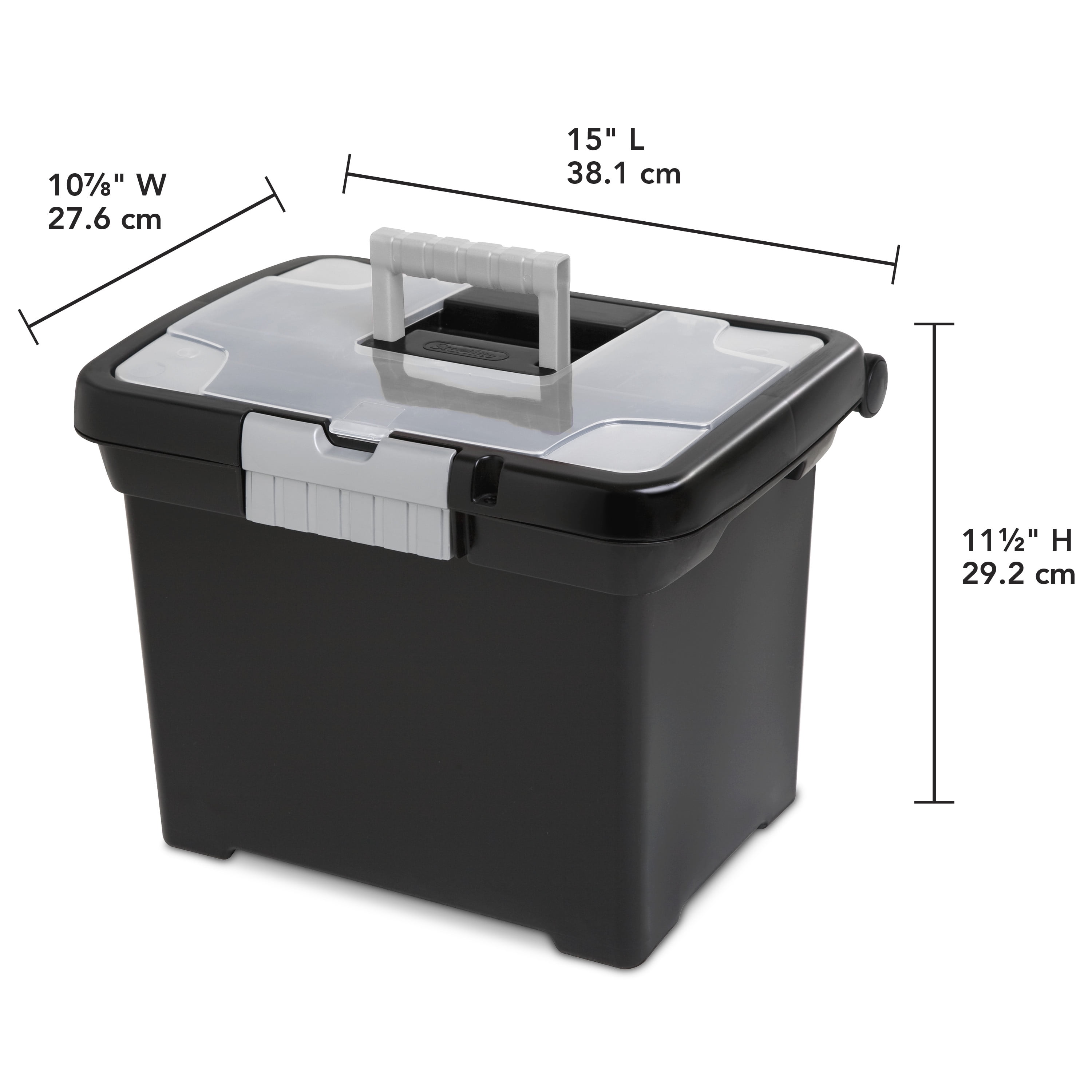 Sterilite Plastic Storage Bin/ File Box, 18 1/2 L x 14 W x 11 H, Black