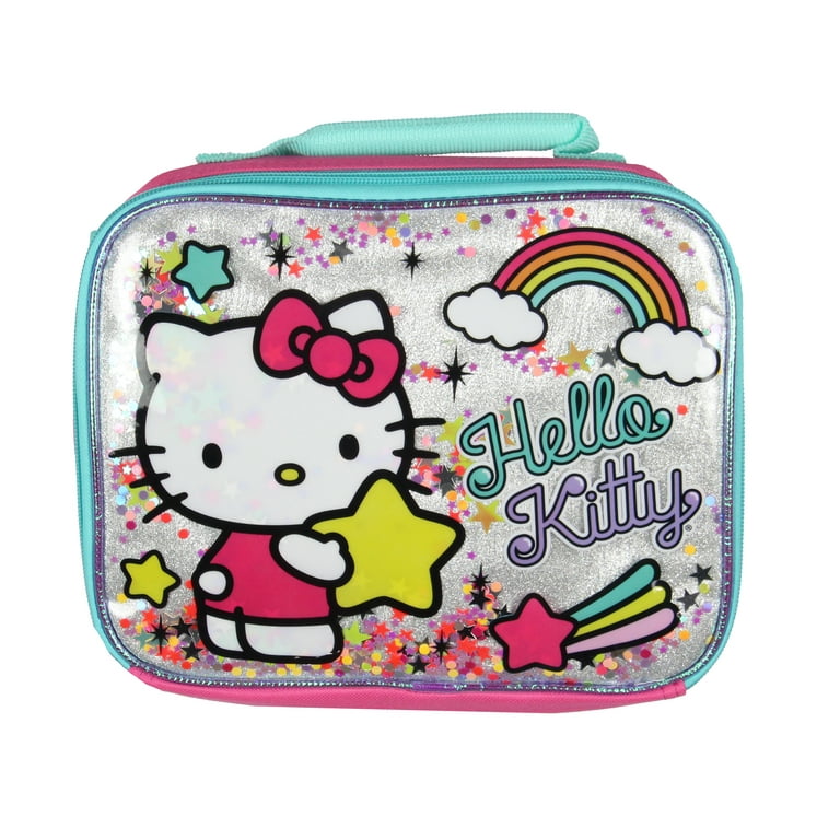 Hello Kitty Glitter 2 Piece School Travel Backpack Set For Girls