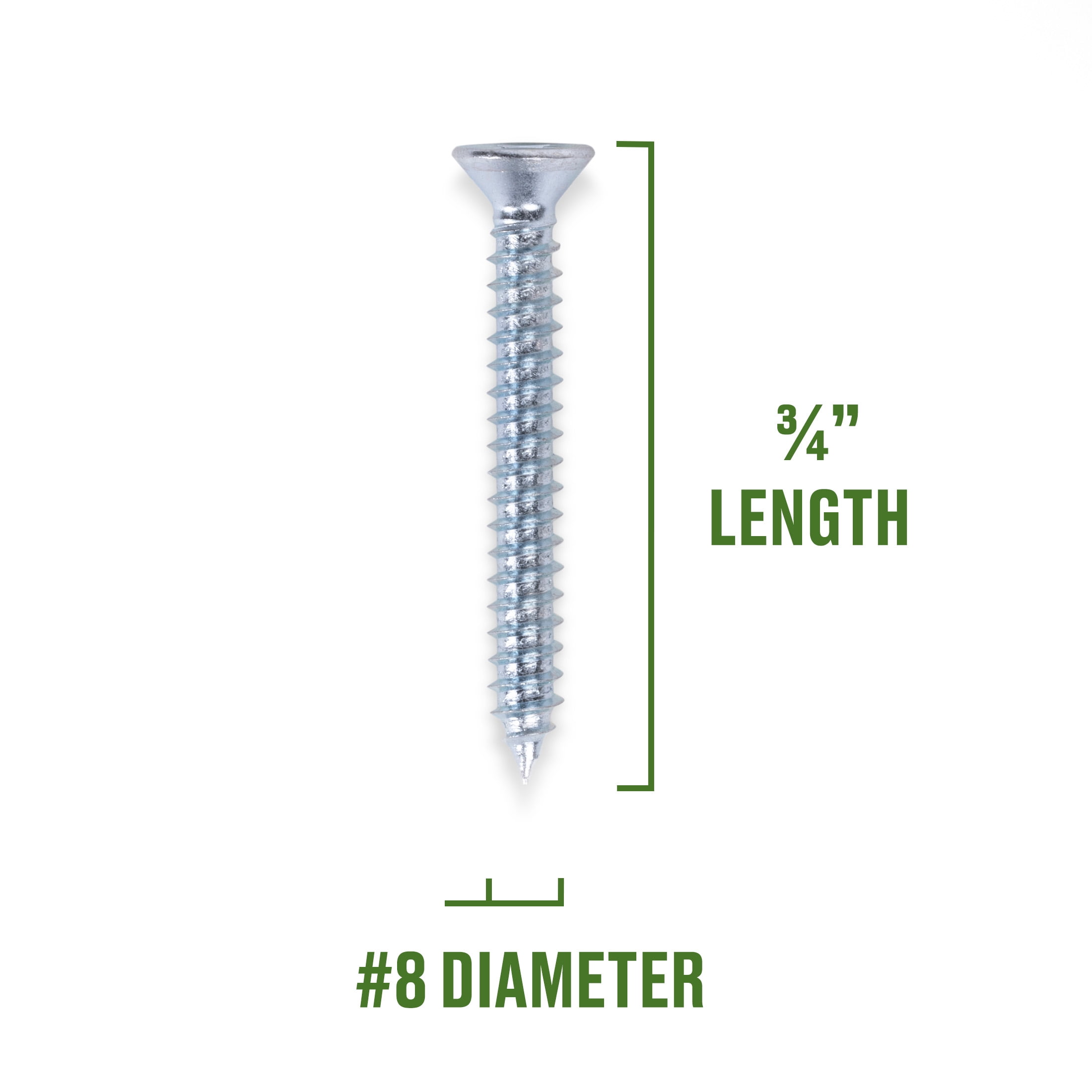 (5 pack) Hillman Sheet Metal Screws, #8 x 3/4", Steel, Zinc, Interior, Phillips, Silver, 24 pack