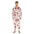 thumbnail image 3 of FORMRS Onesies Pajama for Adults Unisex Hoodie Winter Jumpsuit One Piece Sleepwear, Sizes S-2XL, White Cartoon Fire Truck Pattern, 3 of 7