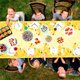thumbnail image 1 of Hermoso mantel de plástico con temática de festival de abejas, mantel desechable, mantel de plástico para picnic, fiesta, vajilla desechable, 1 of 9