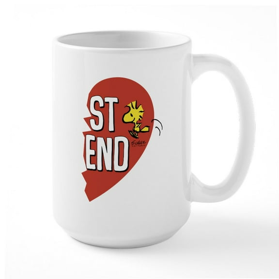 CafePress - Peanuts Best Friends Hear - 15 oz Ceramic Large White Novelty Mug