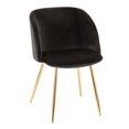 thumbnail image 2 of Fran Black Velvet Dining Chairs (Set of 2) - Gold Metal Legs, Contemporary Accent Chairs for Dining Room, 23" Wide, Indoor Use, 2 of 6