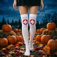 thumbnail image 2 of Fengactive Womens Halloween Over the Knee Socks Graphic Print Thigh High Novelty Socks Stretch Fit, 2 of 6