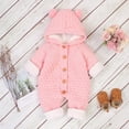 thumbnail image 4 of Weebloom Boys Sweater Baby Plus Velvet Winter Warm Coat Knit Outwear Hooded Jumpsuit Tops Sweaters 18-24 Months Pink, 4 of 4