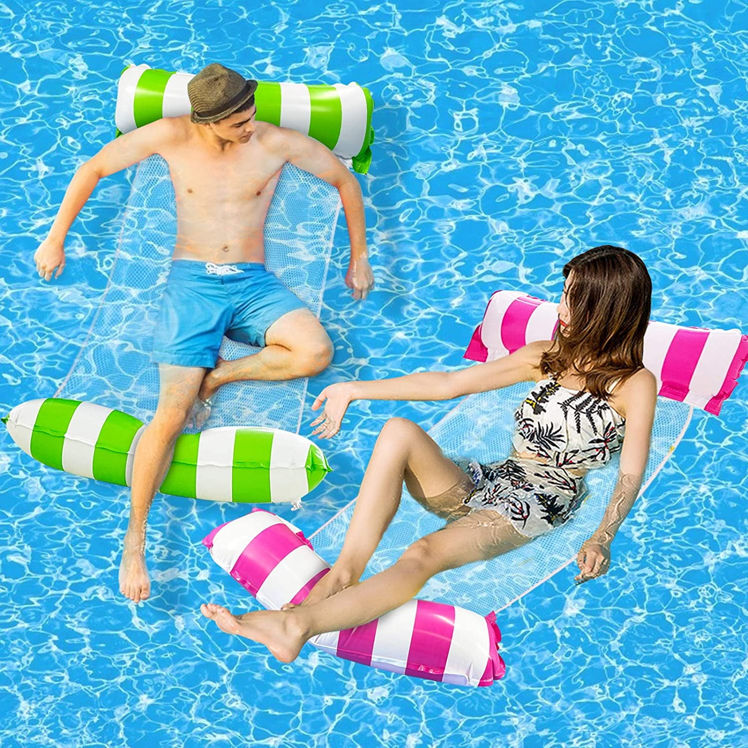 Details about   Multifunction Inflatable Water Hammock Floating Bed 1-2 Person Beach Float 