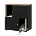 thumbnail image 4 of AKDSteel Modern Wooden End Table And Pet House, Double Cat Litter Box Enclosure With Hidden Compartments And Built-In Scraping Posts, 4 of 7