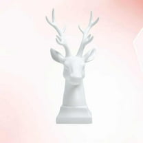 LEORX 1pc Ceramic Deer Head Ornament for Desktop Adornment and Household Decorations White