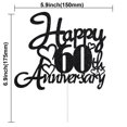 thumbnail image 2 of Decoraciones para tartas KELTORA Black Glitter, feliz 60 aniversario, 2 of 9