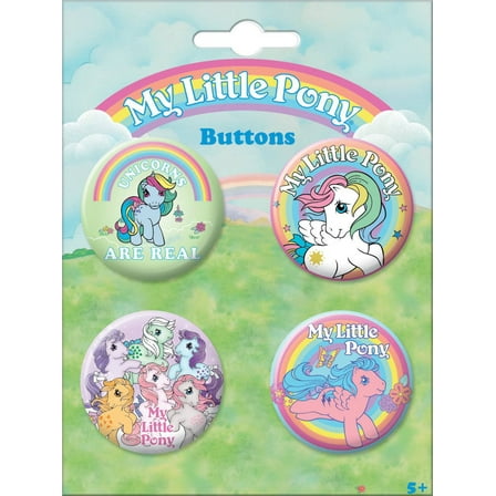 Ata-Boy My Little Pony Retro Set of Four 1.25" Collectible Pin-Back Buttons