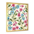 thumbnail image 2 of Designart 'Vintage Blue and Pink Wildflowers' Traditional Framed Art Print, 2 of 4