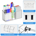 thumbnail image 3 of Compartments Clear Acrylic Whiteboard Marker Holder, Adhesive No Drill Wall Mount Dry Erase Marker Eraser Storage Caddy, Wall Hanging Pen Organizer for Classroom Teacher Office Supplies,A, 3 of 9