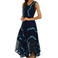 thumbnail image 4 of Sakkas Anastasia Batik Corset Style Dress - Navy / Turquoise - 1X/2X, 4 of 6
