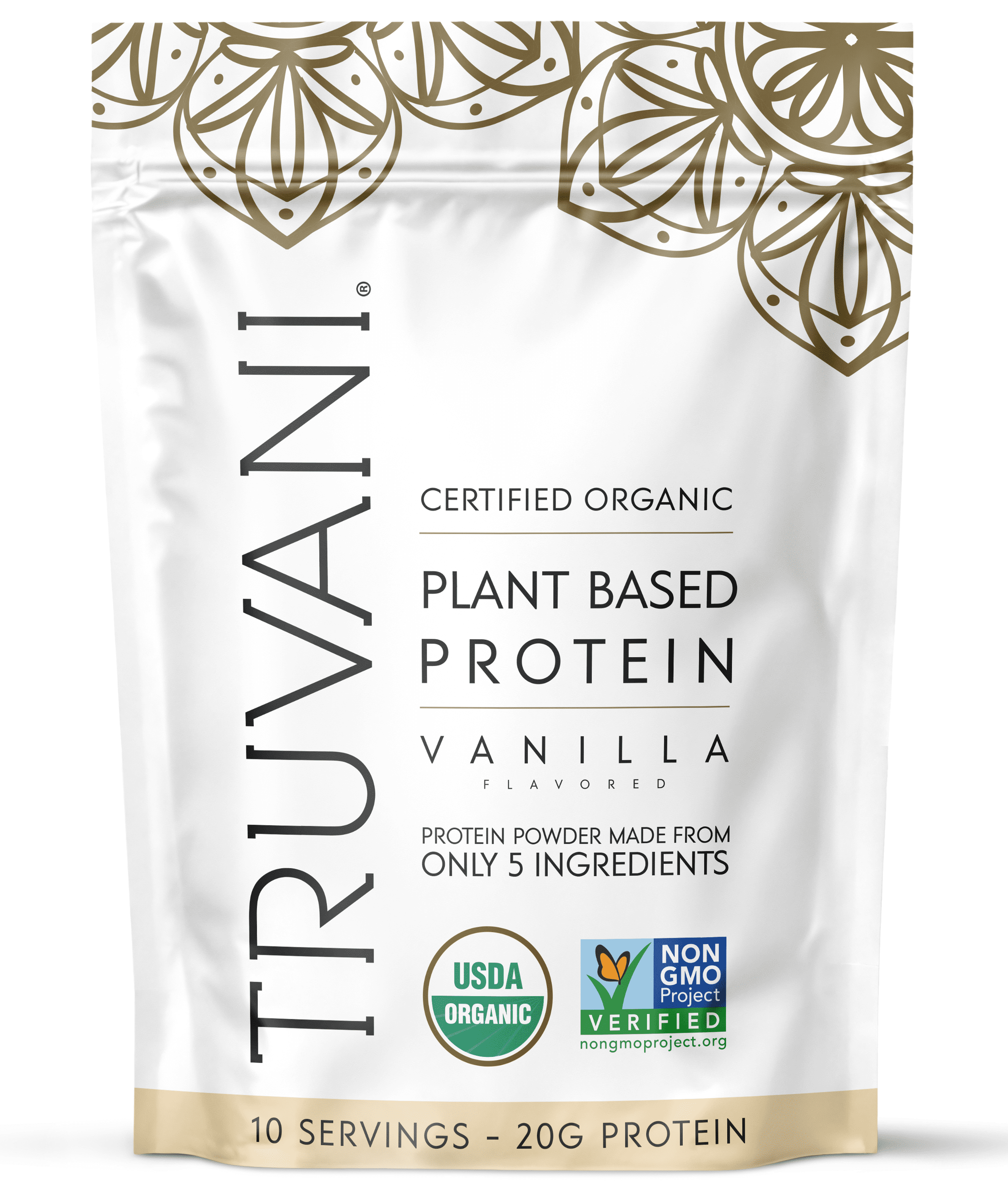 Truvani Vegan Pea Protein Powder | Vanilla | 20g Organic Plant Based Protein | 10 Servings | Keto | Gluten & Dairy Free | Low Carb | No Added Sugar