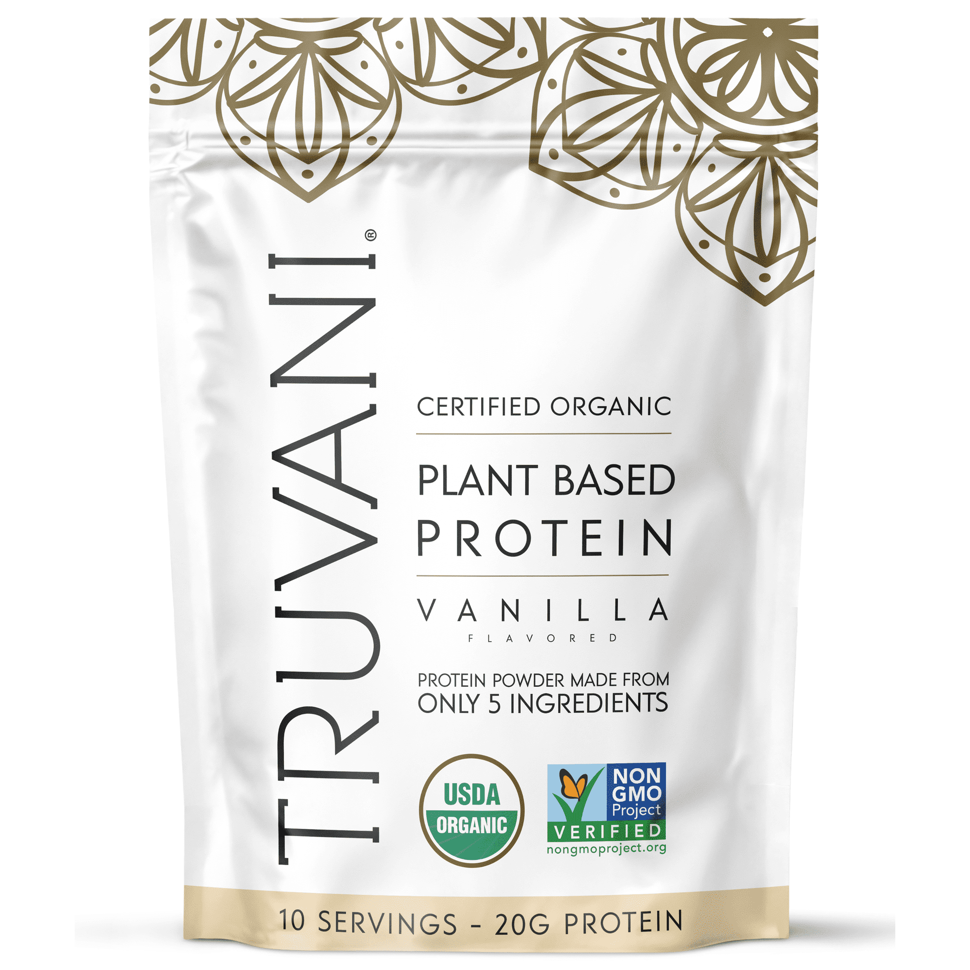 Truvani Vegan Pea Protein Powder | Vanilla | 20g Organic Plant Based Protein | 10 Servings | Keto | Gluten & Dairy Free | Low Carb | No Added Sugar