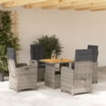 thumbnail image 1 of vidaXL 5 Piece Garden Dining Set with Cushions Grey Poly Rattan, 1 of 5