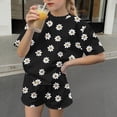 thumbnail image 4 of Eltusu 2 Pieces Girls Outfit Sets, Elastic Waist Loose Fit Short Sleeve T-Shirts and Shorts Sets Multicolor Size 9-10T, 4 of 5
