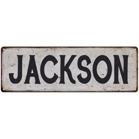 JACKSON Vintage Look Gift Rustic Chic Metal Sign 6x18 206180036628
