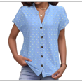thumbnail image 2 of Blusa de Verano 2025 para Mujer, con Cuello en V, Volantes, Corta, Lunares, Holgada, Tipo Túnica Azul M, 2 of 5