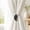Black/silver, variant on Evideco French Home Goods Curtain Holdbacks Magnetic Wooden Leaf Curtain Tieback - White