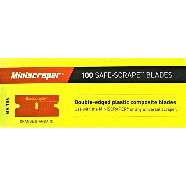 Razor Blade Scraper Removal Tool + 100 1.5'' Plastic Double Edged