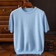 thumbnail image 2 of Men's Short-sleeved T-shirt Korean-style Trendy Round Neck Half-sleeve Sweater, 2 of 3