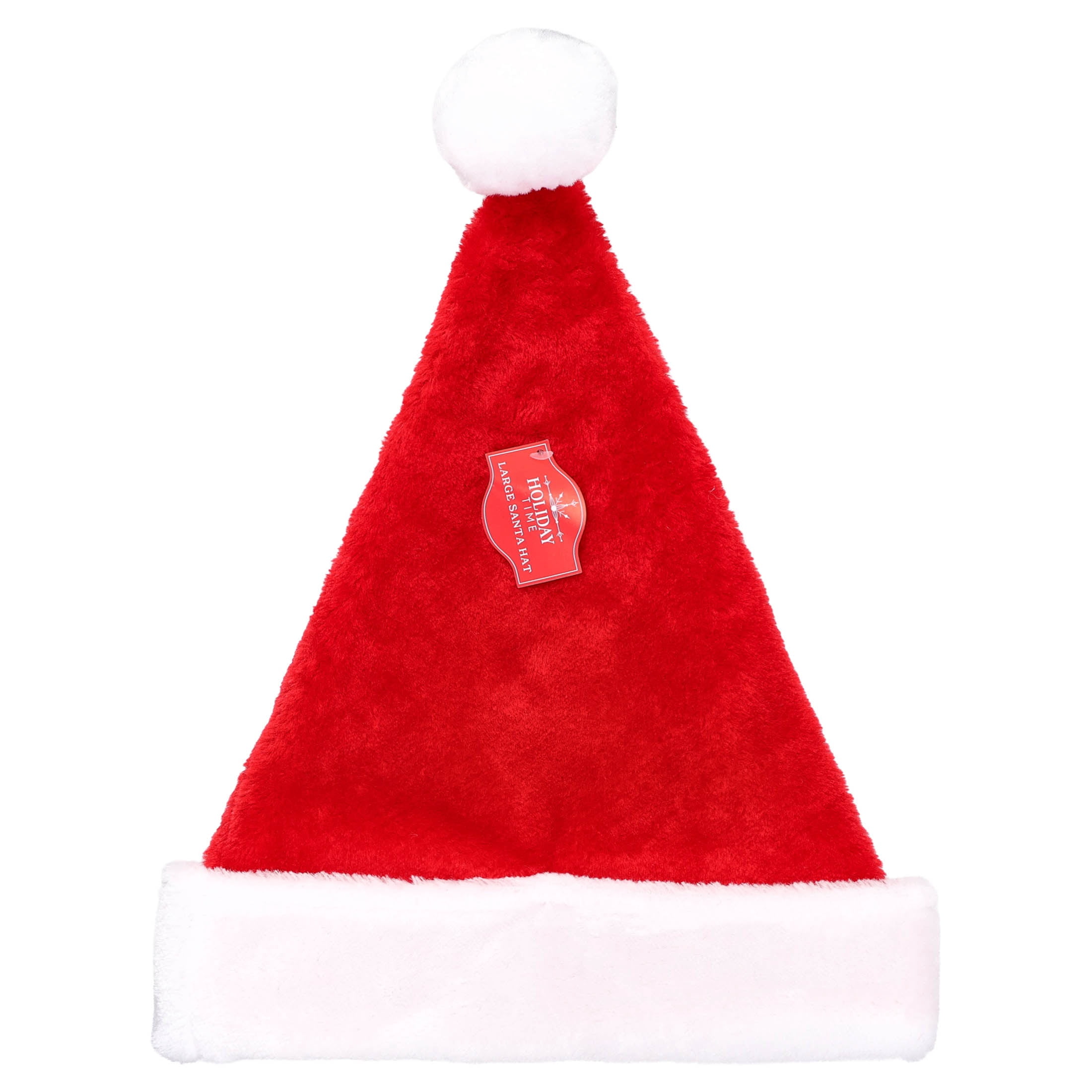 Large Plush Santa Hat, Red and White, 16", by Holiday Time