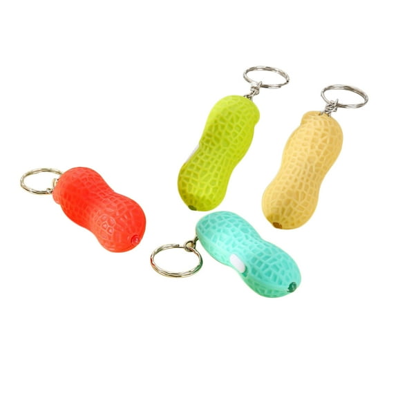 Raindrops 10pcs Peanut Flashlight Keychain Keyring Purse Bag Pendant Decoration Hanging Ornament Creative Gift ( Color)
