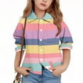 thumbnail image 2 of SERTG Kids Checkered Striped Shirt Long Sleeve Collared Spring Summer Fall Regular Fitted Playing Outerwear for Children 3-16 Years(Pink,3 Years), 2 of 6