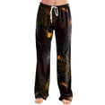 thumbnail image 3 of Fabrcox Halloween Pajamas Pants for Women Funny Ghost Pumpkin Candy Women Sleep Pants Fall Winter Festival Comfy Women’s Lounge Pants Purple M, 3 of 5