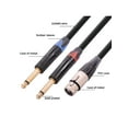 thumbnail image 5 of XLR Female to Dual 1/4 inch Y Splitter Cable,Female XLR to Double 6.35mm Mono TS Plug Mic Audio Converter Adapter Cord, 5 of 11