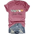 thumbnail image 2 of Choose Happy Letter Graphic Tees for Women 2026 Summer Casual Short Sleeve Crewneck T Shirts Mental Health Shirt, 2 of 3
