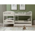 thumbnail image 2 of Veryke L-Shaped Wooden Twin Over Twin Bunk Bed with Trundle in White, 2 of 7
