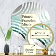 thumbnail image 3 of Designart "Mint Matrix of Power Lines I" Power Lines Baptist Fan Round Wall Mirror - Architecture Oval Printed Decorative Mirror - Multiple Color Options, 3 of 5