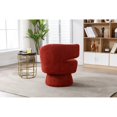 thumbnail image 3 of GZXS Swivel Cuddle Barrel Accent Chairs, 360 Degree Round Armchairs with Wide Upholstered, Fluffy Fabric Chair for Living Room, Bedroom, Office, Waiting Rooms (Red), 3 of 9