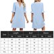 thumbnail image 2 of Vestido Novedad de verano 2023, vestido suelto de media manga con escote en V de Color liso para mujer Cgtredaw para Mujer Azul T L, 2 of 6