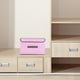 thumbnail image 5 of Caja de almacenamiento plegable con tapa | Juego de 2 piezas (grande y pequeña) | Organizador de tela no tejida para armario, oficina y juguetes | Gris, verde, beige y rosa, 5 of 5