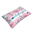 thumbnail image 3 of Balery Pink Striped Flamingo Pillow Covers,Bed Pilowcases,Reversible Plush Throw Pillow Covers End Pillow Encasement,Pillow Case - 14"X20", 3 of 9