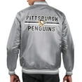thumbnail image 2 of Men's Starter  Gray Pittsburgh Penguins Printed Team Logo Satin Varsity Full-Snap Jacket, 2 of 2