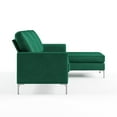 thumbnail image 2 of Novogratz Chapman Sectional Sofa with Chrome Legs, Green, (Green), 2 of 8