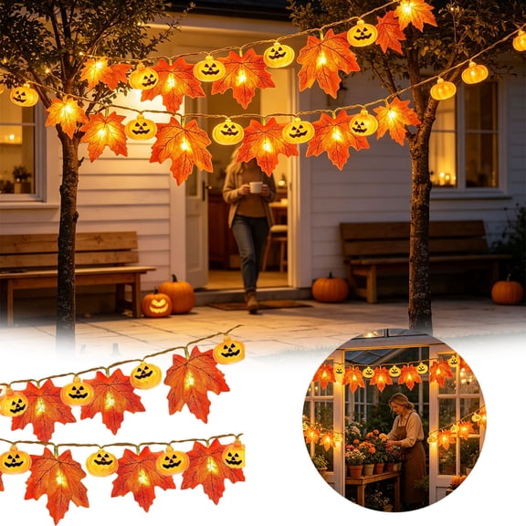 Ailezt Halloween Decor Halloween Pumpkin String Lights Sturdy LED Home Lighting For Seasonal Home Ambience And Festive Decorating