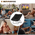 thumbnail image 5 of Gaildon Moon Saucer Chair Soft Faux Fur Folding Accent Chair, Square Lounge Lazy Chair Moon Chair with Metal Frame, Black, 5 of 7